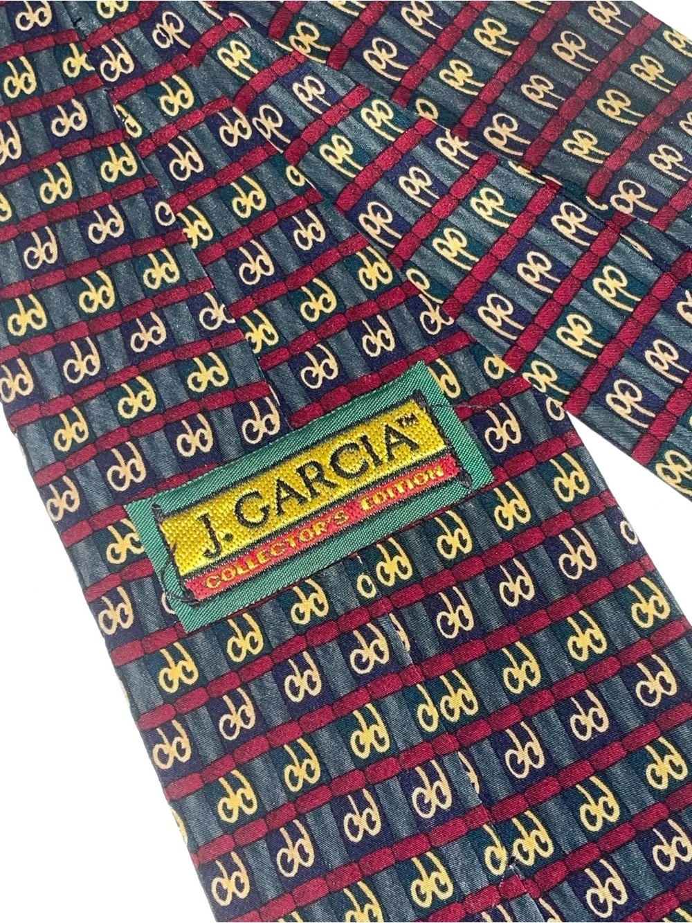 Vintage J. Garcia Birdland Silk Tie Collection 14 Loops Pattern Navy Red